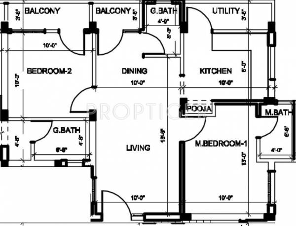 Build Malar Sunflowers (2BHK+2T (957 sq ft) + Pooja Room 957 sq ft)