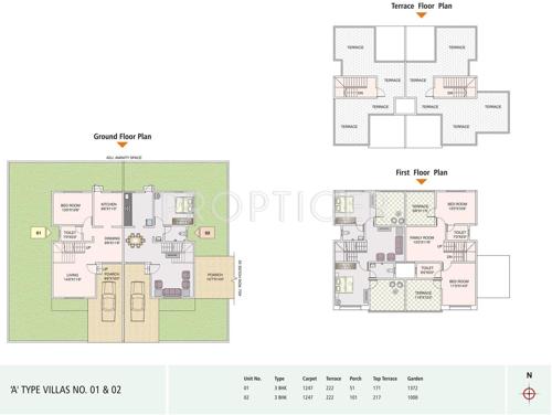 Karan Bella Vista Villas (3BHK+3T (2,101 sq ft) 2101 sq ft)
