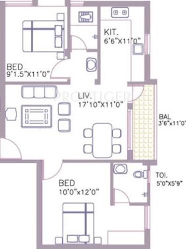Anjaneyaa Ram (2BHK+2T (900 sq ft) 900 sq ft)