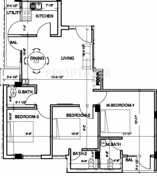 Build Malars Hibiscus (3BHK+3T (1,425 sq ft) + Pooja Room 1425 sq ft)
