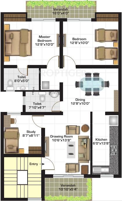 1325 sq ft 2 BHK 2T Apartment for Sale in Ashiana Housing Gulmohar ...