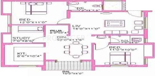 Anjaneyaa Ramapuram (2BHK+2T (1,200 sq ft) + Study Room 1200 sq ft) Anjaneyaa Ramapuram (2BHK+2T (1,200 sq ft) + Study Room 1200 sq ft)