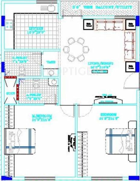 i1 Spurthi Comforts (2BHK+2T (1,162 sq ft) 1162 sq ft)