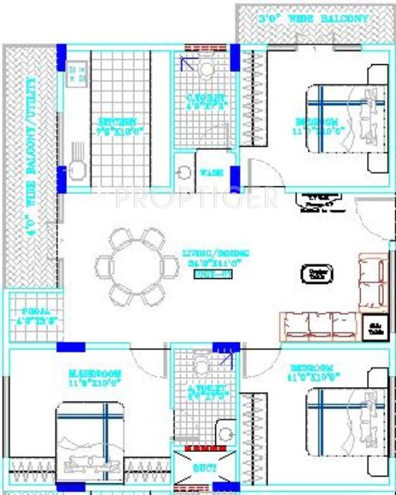 i1 Spurthi Comforts (3BHK+3T (1,462 sq ft) 1462 sq ft)