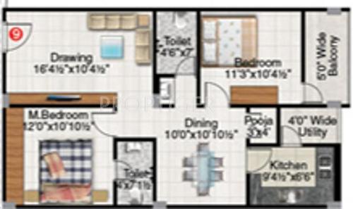 Maram Panchavati Residency (2BHK+2T (1,075 sq ft) 1075 sq ft)