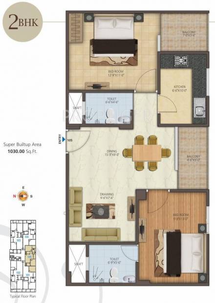 Kotecha Royal Castle (2BHK+2T (1,030 sq ft) 1030 sq ft)