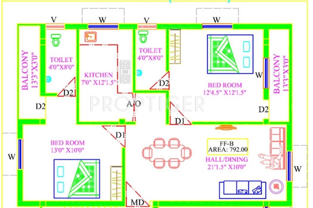 Pro Adav (2BHK+2T (792 sq ft) 792 sq ft) Pro Adav (2BHK+2T (792 sq ft) 792 sq ft)