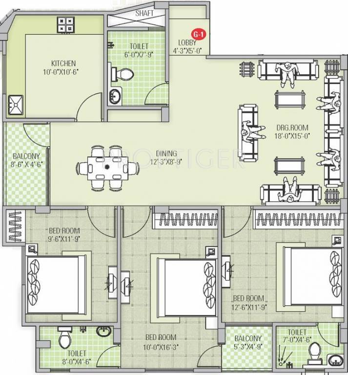 Kotecha Classic Residency (3BHK+3T (1,615 sq ft) 1615 sq ft) Kotecha Classic Residency (3BHK+3T (1,615 sq ft) 1615 sq ft)