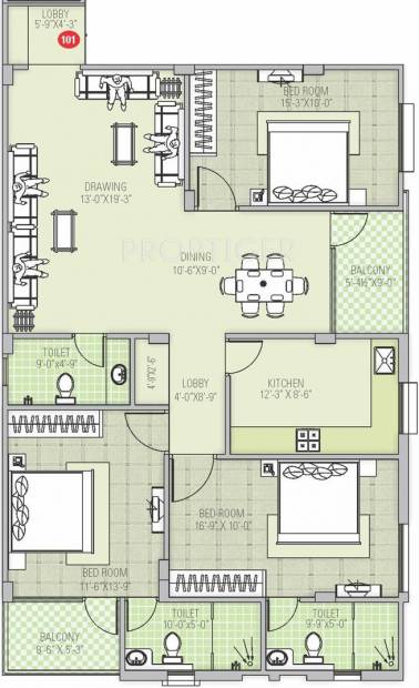 Kotecha Classic Residency (3BHK+3T (1,825 sq ft) 1825 sq ft)