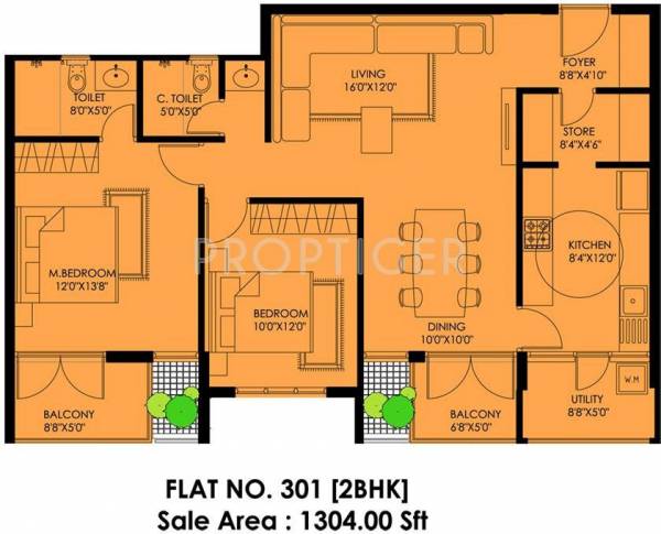 Plama Gardenia (2BHK+2T (1,304 sq ft) 1304 sq ft) Plama Gardenia (2BHK+2T (1,304 sq ft) 1304 sq ft)