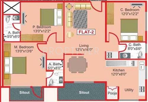 Karunya Sri Sai Himaja (3BHK+3T (1,793 sq ft) 1793 sq ft)