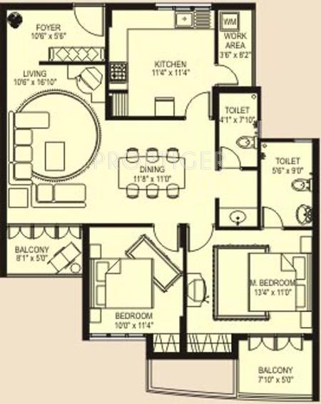 Plama Icon (2BHK+2T (1,395 sq ft) 1395 sq ft)