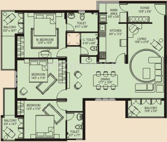 Plama Icon (3BHK+3T (1,880 sq ft) 1880 sq ft)