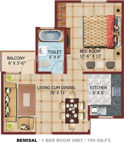 RK Homes (1BHK+1T (700 sq ft) 700 sq ft)