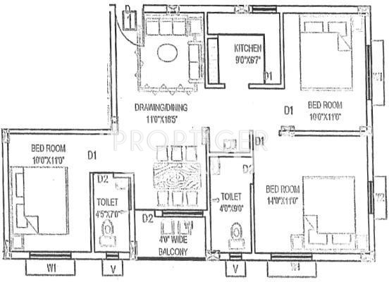 Utkal Chandralok Apartment (3BHK+2T (1,200 sq ft) 1200 sq ft)