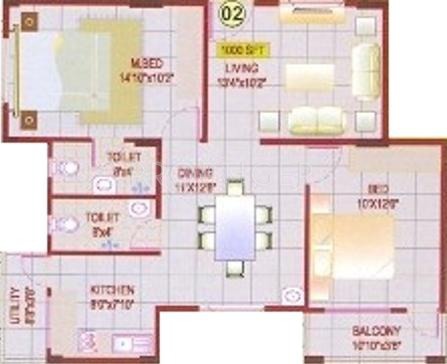 Vasavi Royal (2BHK+2T (1,000 sq ft) 1000 sq ft)