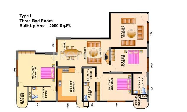 Heera Cyber View (3BHK+3T (2,090 sq ft) 2090 sq ft)