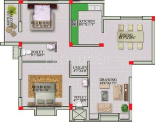PDN Bhagwati (2BHK+2T (1,320 sq ft) 1320 sq ft)
