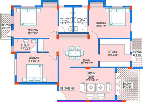 Green Victory Home (3BHK+3T (1,800 sq ft) 1800 sq ft)