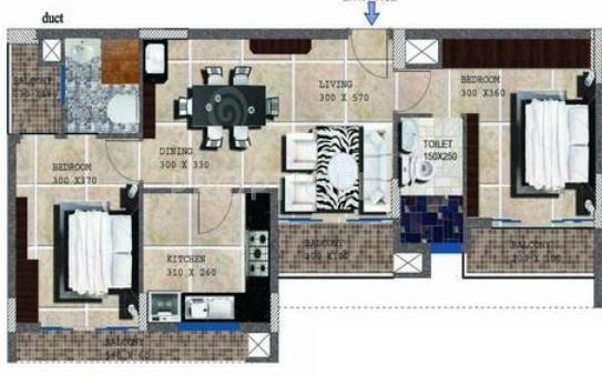 Heera Residency (2BHK+2T (1,078 sq ft) 1078 sq ft)