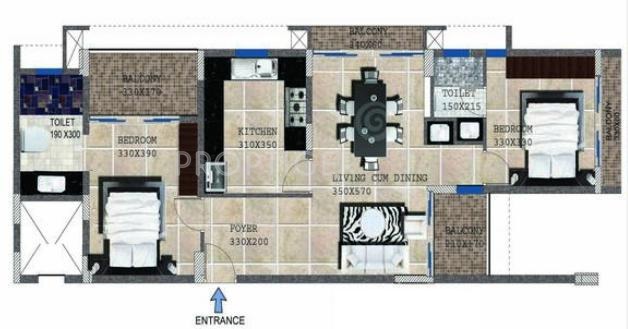Heera Residency (2BHK+2T (1,259 sq ft) 1259 sq ft)