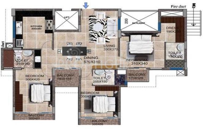 Heera Residency (3BHK+3T (1,545 sq ft) 1545 sq ft)