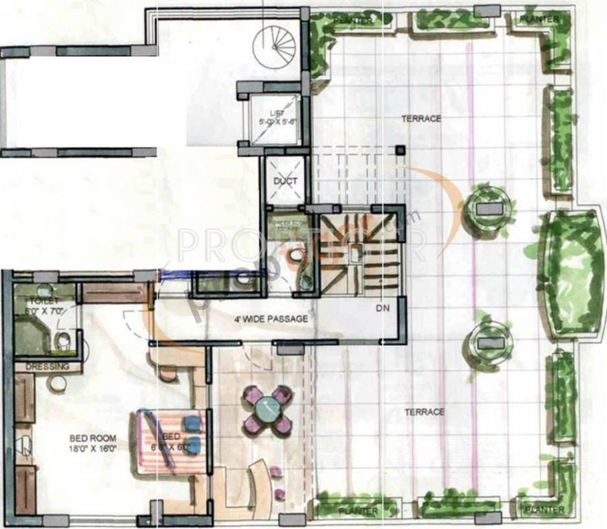 Devansh Constructions Dev Ashray Floor Plan (4BHK+4T + Servant Room)