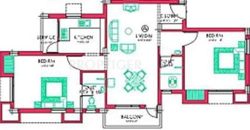  GRN Saraswathi Apartments (2BHK+2T (1,007 sq ft) 1007 sq ft)
