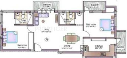  High Gate (2BHK+2T (1,151 sq ft) 1151 sq ft)