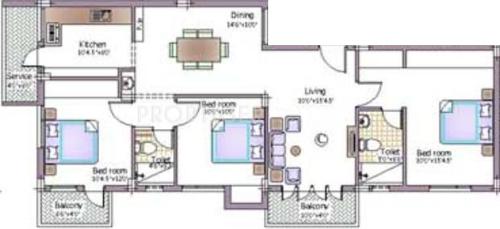  High Gate (3BHK+2T (1,346 sq ft) 1346 sq ft)