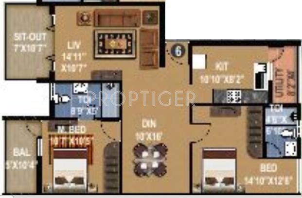 Sai Aakruthi Homes (2BHK+2T (1,260 sq ft) 1260 sq ft)