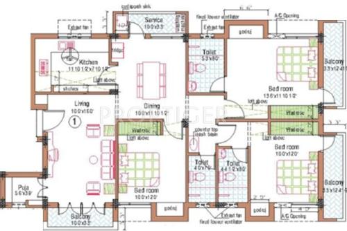  Vista (3BHK+3T (1,512 sq ft) 1512 sq ft)