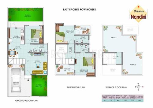 Dreams Nandini Villa (3BHK+3T (1,587 sq ft) 1587 sq ft)