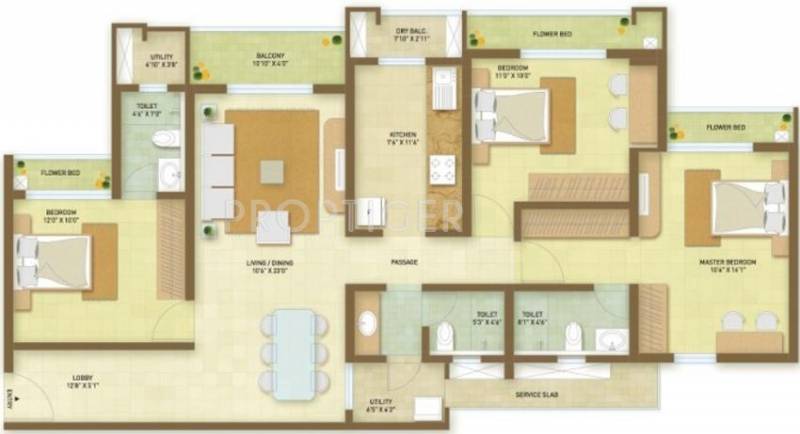 Indiabulls Greens (3BHK+3T (1,726 sq ft) 1726 sq ft)