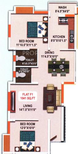 Repute Belief (2BHK+2T (1,041 sq ft) 1041 sq ft)