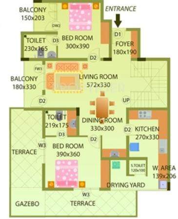 Heera Group Golden Hills Floor Plan (4BHK+5T)
