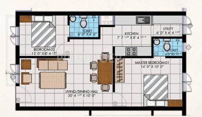 JMV The Opulence (2BHK+2T (921 sq ft) 921 sq ft)
