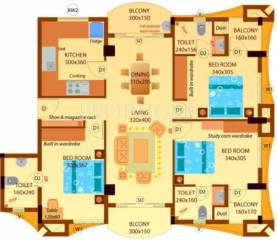 Heera Blue Berry (3BHK+3T (1,627 sq ft) 1627 sq ft)