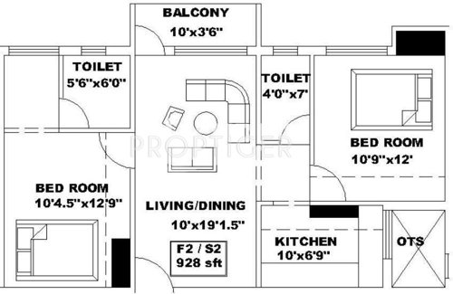 Harini Keerthi (2BHK+2T (928 sq ft) 928 sq ft)