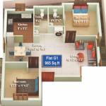 Repute Infinity (2BHK+2T (965 sq ft) 965 sq ft)