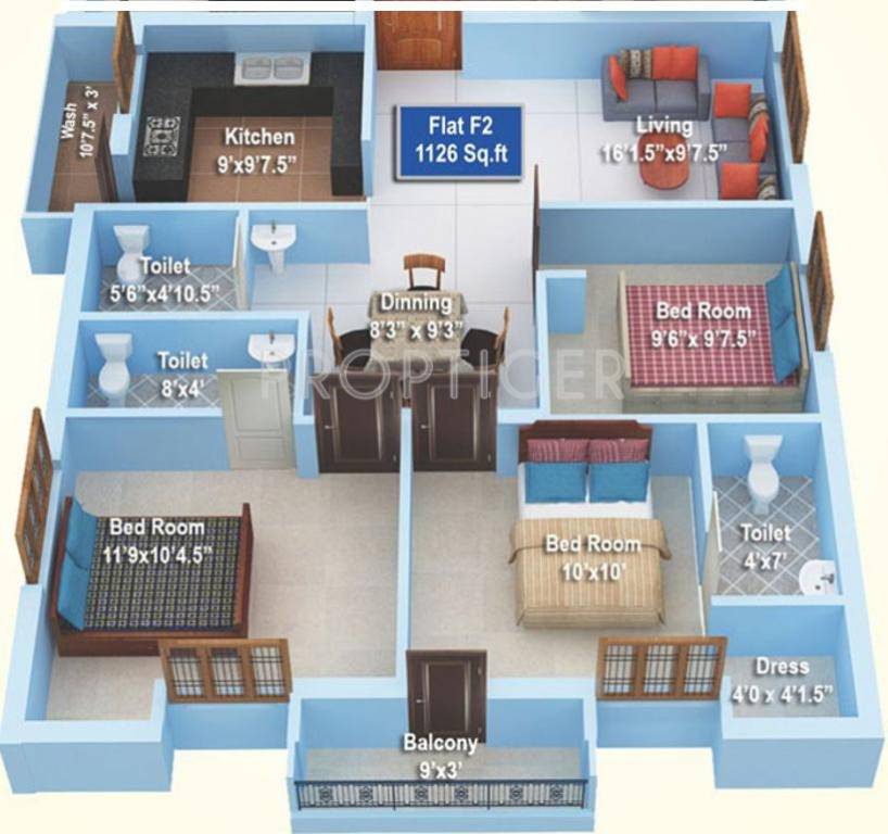 Repute Infinity (3BHK+3T (1,126 sq ft) 1126 sq ft) Repute Infinity (3BHK+3T (1,126 sq ft) 1126 sq ft)