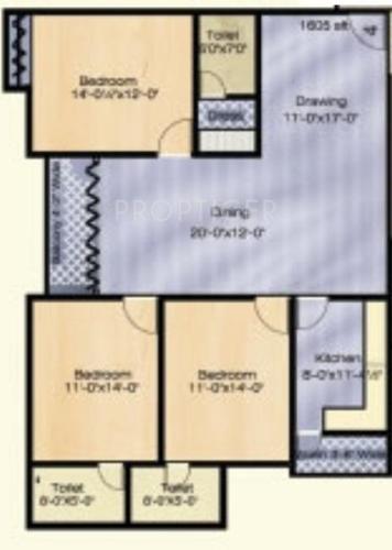 Shamshiri Premia Prestige (3BHK+3T (1,605 sq ft) 1605 sq ft)