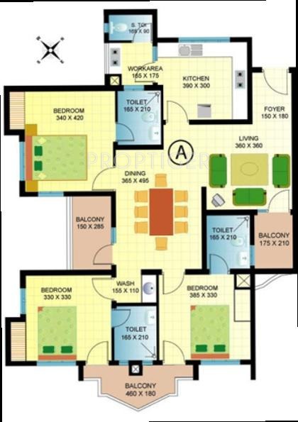 Heera Crescent (3BHK+3T (1,640 sq ft) 1640 sq ft)