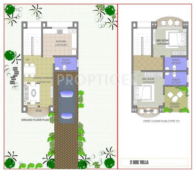 Seva Green Willows Villa (2BHK+3T (1,440 sq ft) 1440 sq ft)