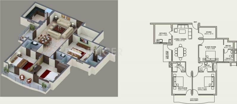 NBCC Green View (3BHK+3T (1,803 sq ft) 1803 sq ft)