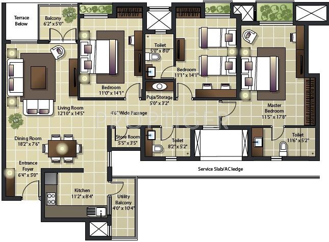 Luxora Treeline Apartment (3BHK+4T (1,385 sq ft) 1385 sq ft)