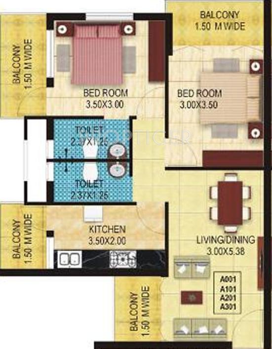 Chamunda Ruturaj Residency (2BHK+2T (909 sq ft) 909 sq ft)