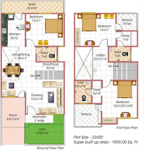 Raj Rishi Villas (3BHK+3T (1,590 sq ft) 1590 sq ft)