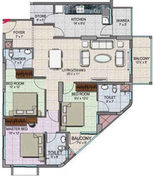 Shalimar Heights (3BHK+3T (1,522 sq ft) 1522 sq ft)