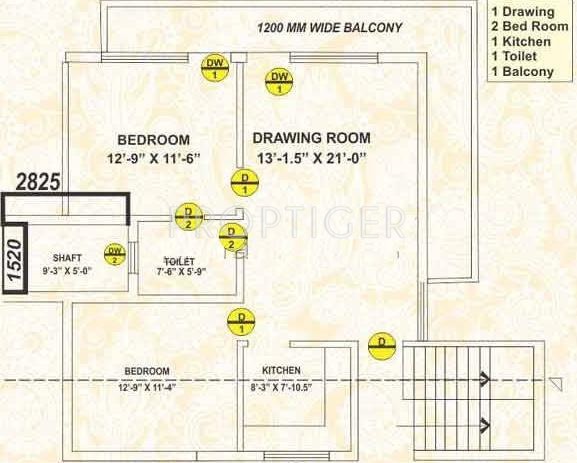 Avantika Forest Hill View (2BHK+1T (1,100 sq ft) 1100 sq ft)